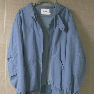 아웃스탠딩 빈티지 워싱 캔버스 후드 점퍼 라이트블루 M