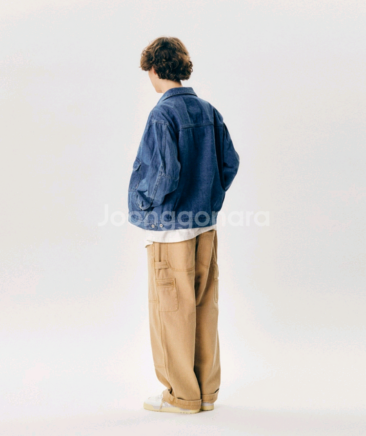 에스피오나지 릴랙스드 데님 자켓 워시드 인디고 L--2