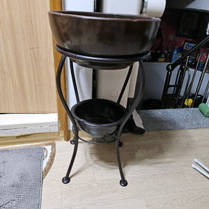 옹기 화분과 받침대 세트