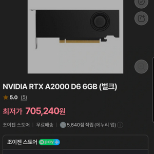 NVIDIA RTX A2000 D6 6GB 그래픽 카드