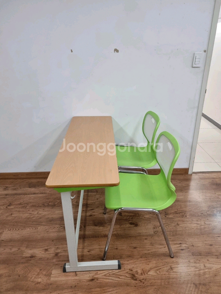 학원 2인용 책상 의자 세트--2