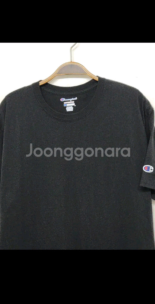 (M) 챔피온 반팔티 블랙 라운드 챔피언 면티셔츠--1