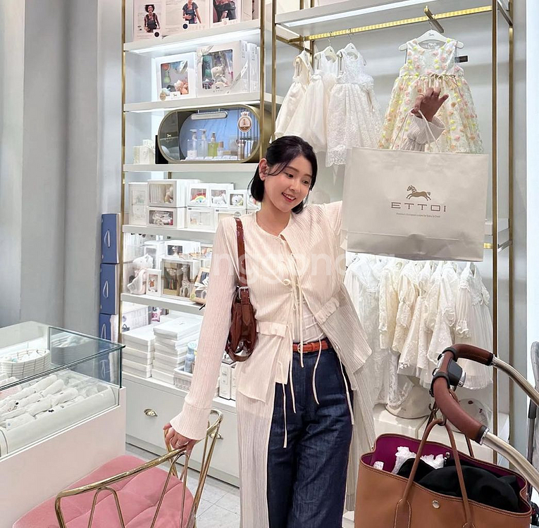 아상 리본 플리츠 로브 올리브컬러--6