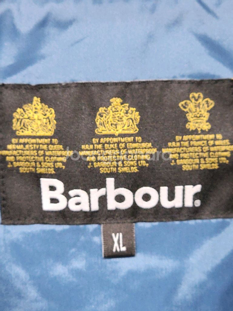 (S) 바버 퀼팅자켓 네이비 누빔점퍼 코듀로이 카라넥--2