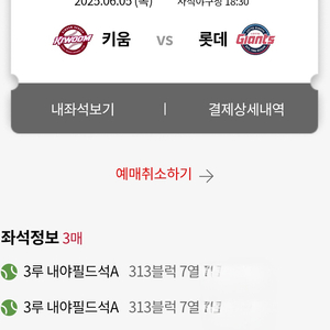6.5(목) 18:30 키움vs롯데 3루 응원단 3연석