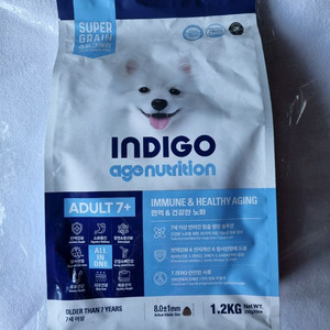 인디고 에이지뉴트리션 저속노화 어덜트7+ 포 독 사료