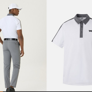 PXG 골프 맨즈 썸머 니트 포인트 컬러 쇼츠 슬리브