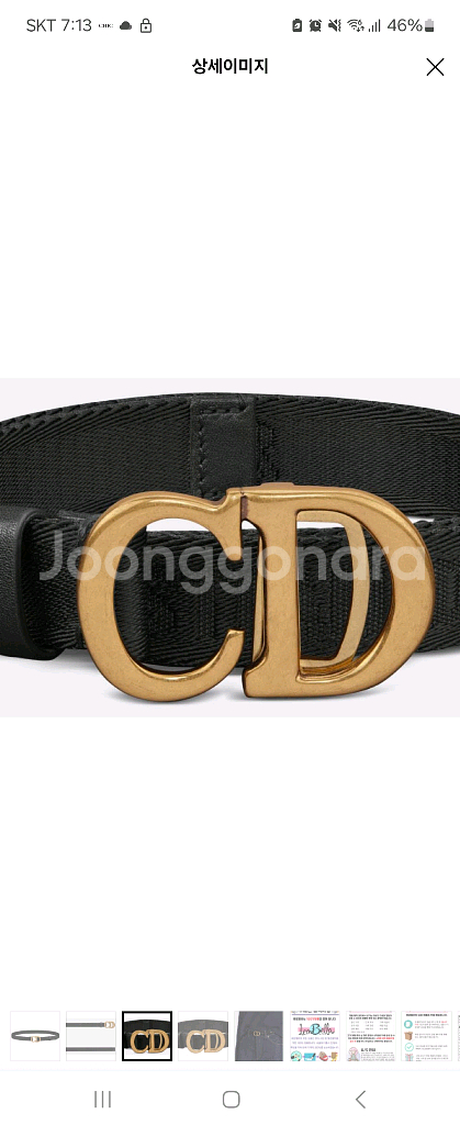 디올 새들 로고 벨트--2