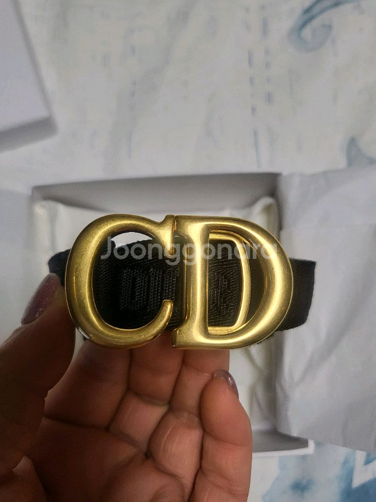 디올 새들 로고 벨트--1