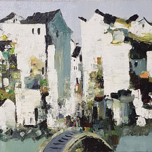 오관중, 다리풍경, 60x33cm, 1996년.