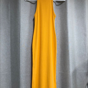 ZARA 머스타드 골지 니트 미디 원피스 (M)