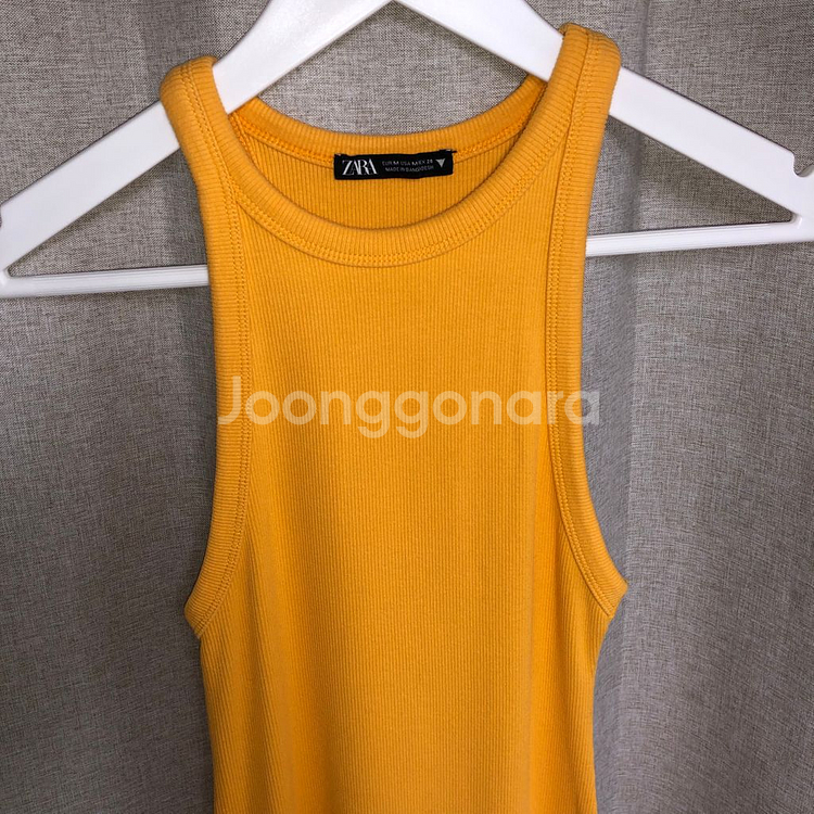 ZARA 머스타드 골지 니트 미디 원피스 (M)--1