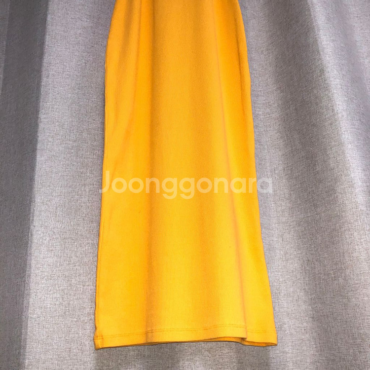 ZARA 머스타드 골지 니트 미디 원피스 (M)--2