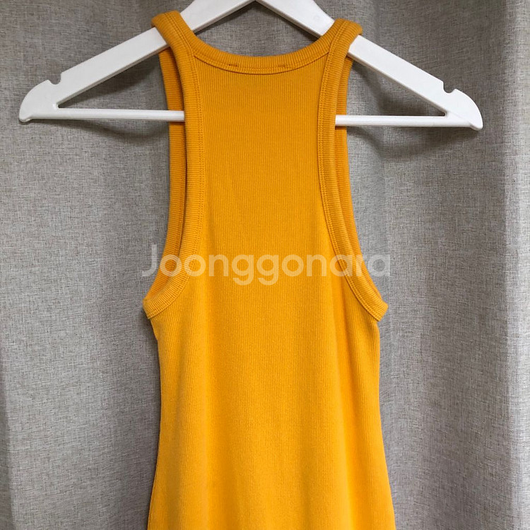 ZARA 머스타드 골지 니트 미디 원피스 (M)--4
