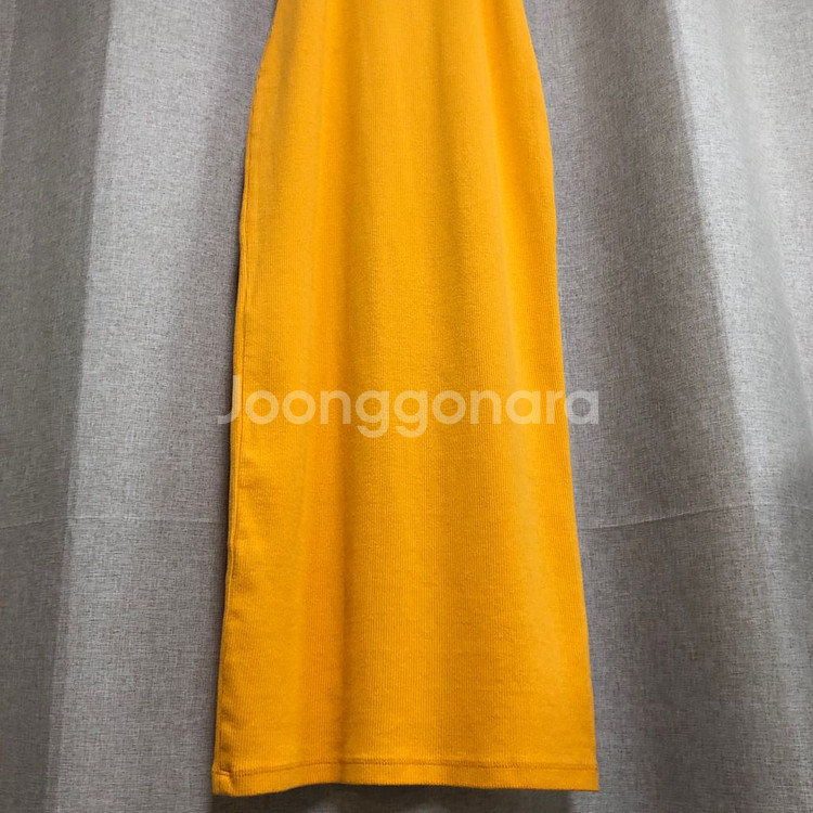 ZARA 머스타드 골지 니트 미디 원피스 (M)--5