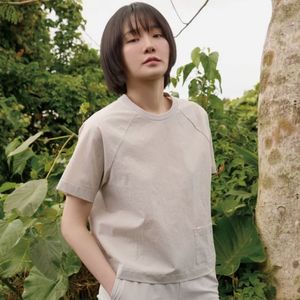 스노우피크 루트 여성 포켓 반팔 티셔츠 라이트 베이지