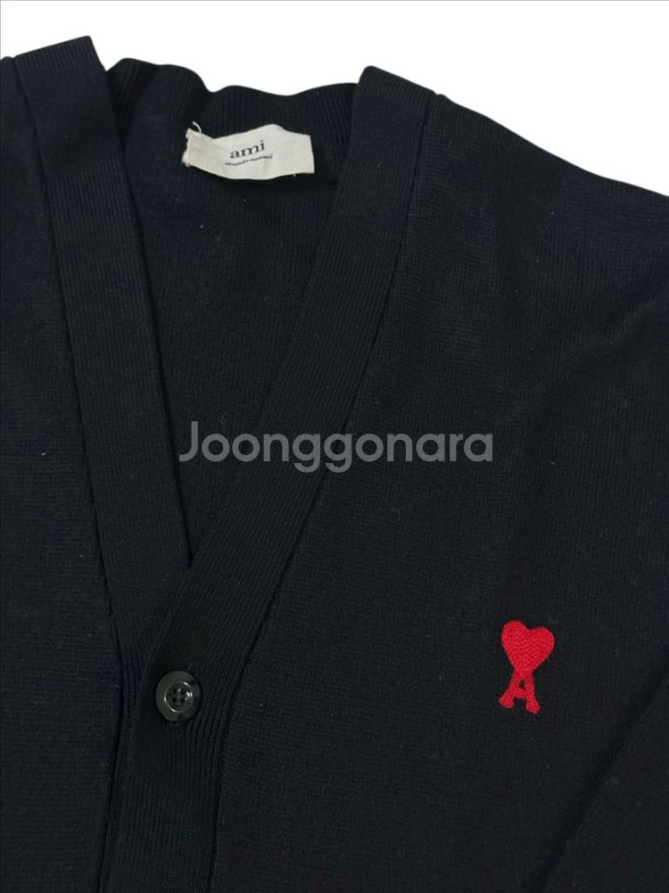 (정품)아미 하트 로고 울 가디건--0