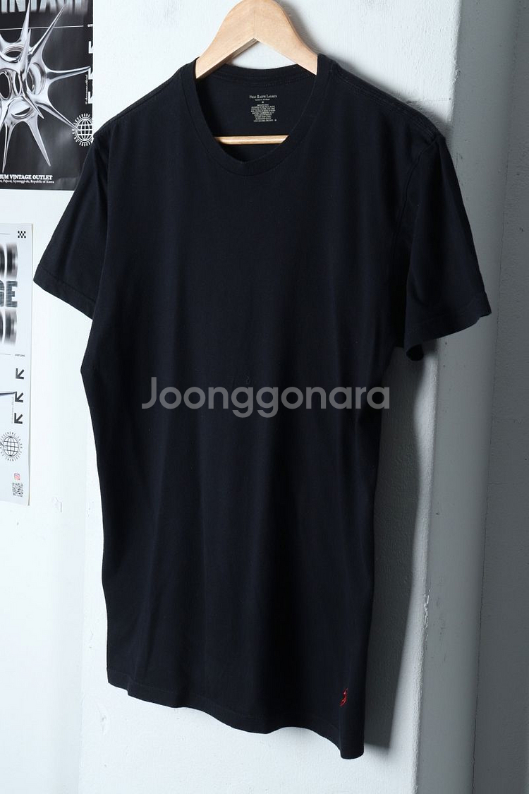 (L) 폴로 랄프로렌 반팔 티셔츠 블랙 레드포니--4