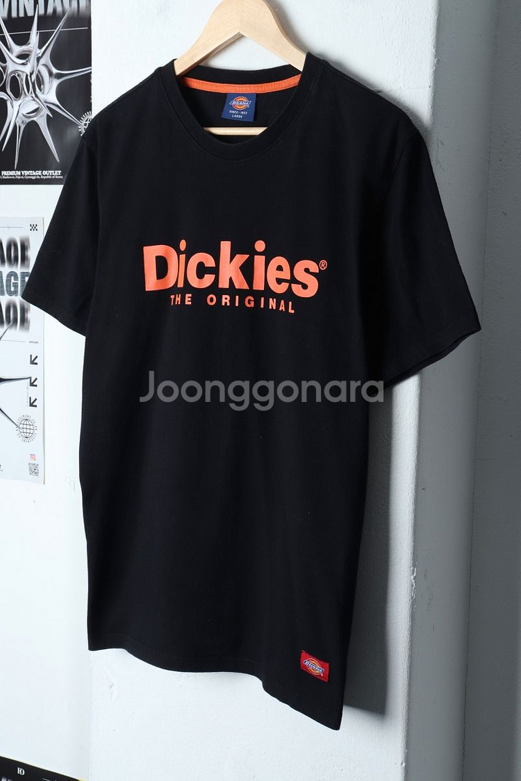 (L) 디키즈 반팔 티셔츠 로고 블랙 올드스쿨--4