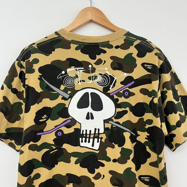 베이프 X 스투시 30주년 콜라보 카모 반팔 티셔츠 이미지