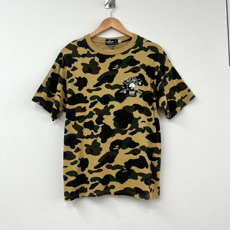 베이프 X 스투시 30주년 콜라보 카모 반팔 티셔츠 이미지