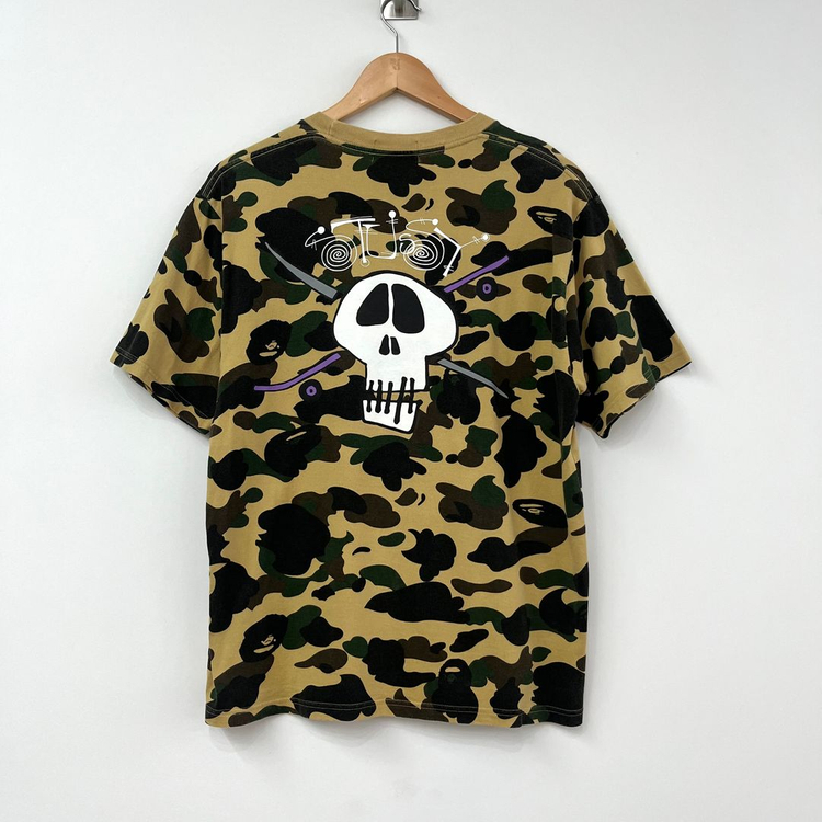 베이프 X 스투시 30주년 콜라보 카모 반팔 티셔츠 이미지