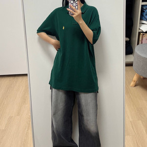 폴로 랄프로렌 옐로우 포니 딥그린 반팔 카라티
