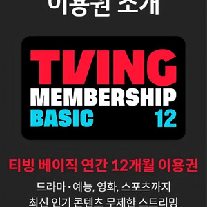 티빙 베이직 12개월 이용권