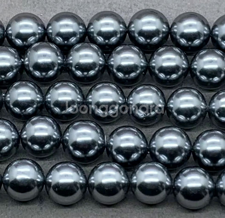 [새상품] 흑진주 쉘진주 진주목걸이용 10mm DIY--2
