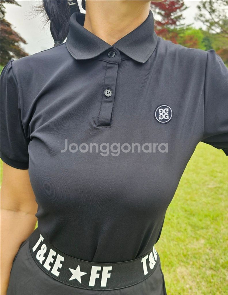 지포어 골프 여성 골프웨어 퍼프 UV 심플 카라 티셔츠--1