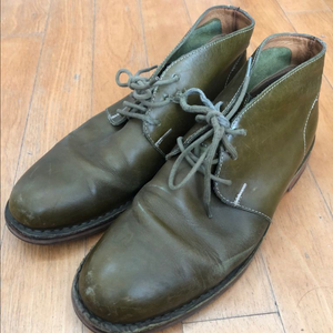 콜한 가죽 처카부츠 데저트 부츠 슈즈 올리브 270