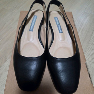 (1회착)분홍코끼리 2cm굽 블랙슬링백 235