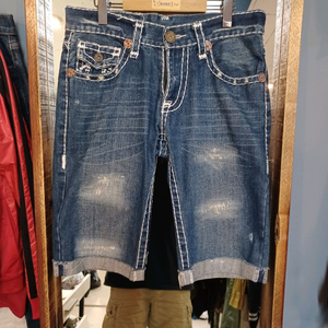 트루릴리전 스티치 데님반바지 32