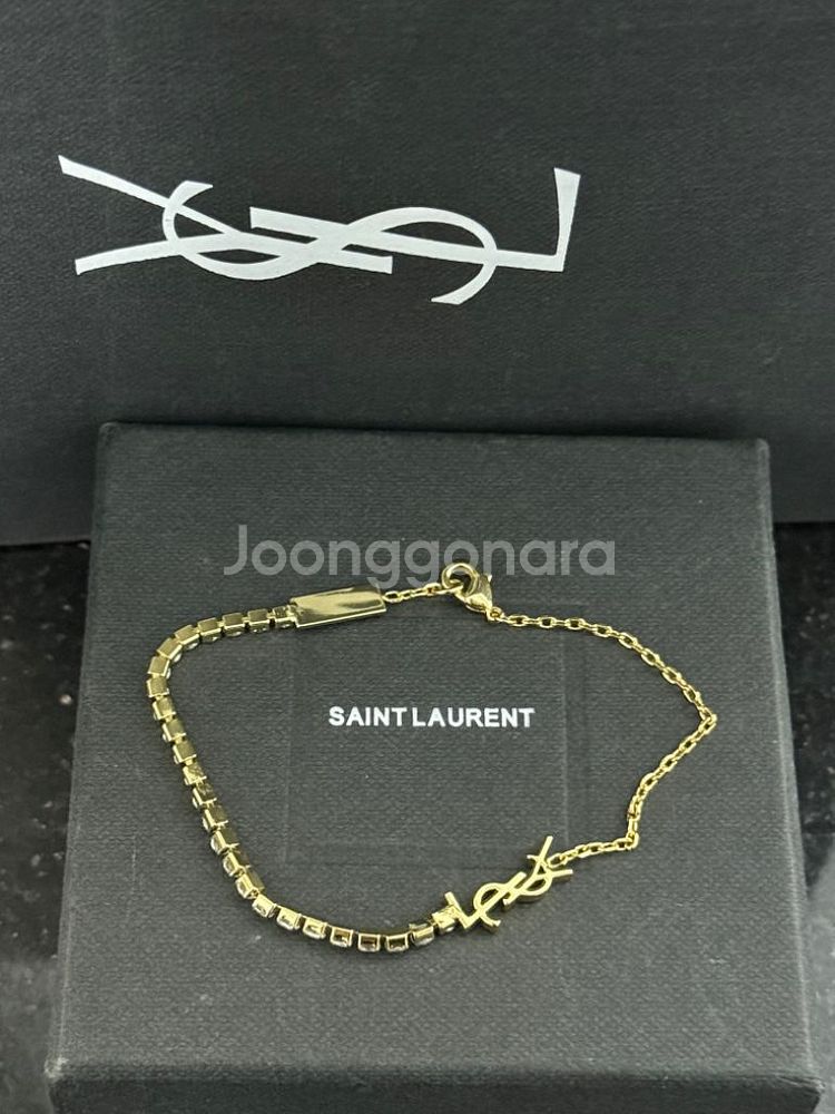 생로랑 카산드라 라인스톤 오피움금장참 체인 브레이슬릿--1