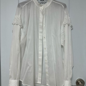 MSGM 레이스 블라우스 38 화이트