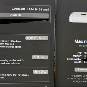 맥 미니 m1 16gb/1tb