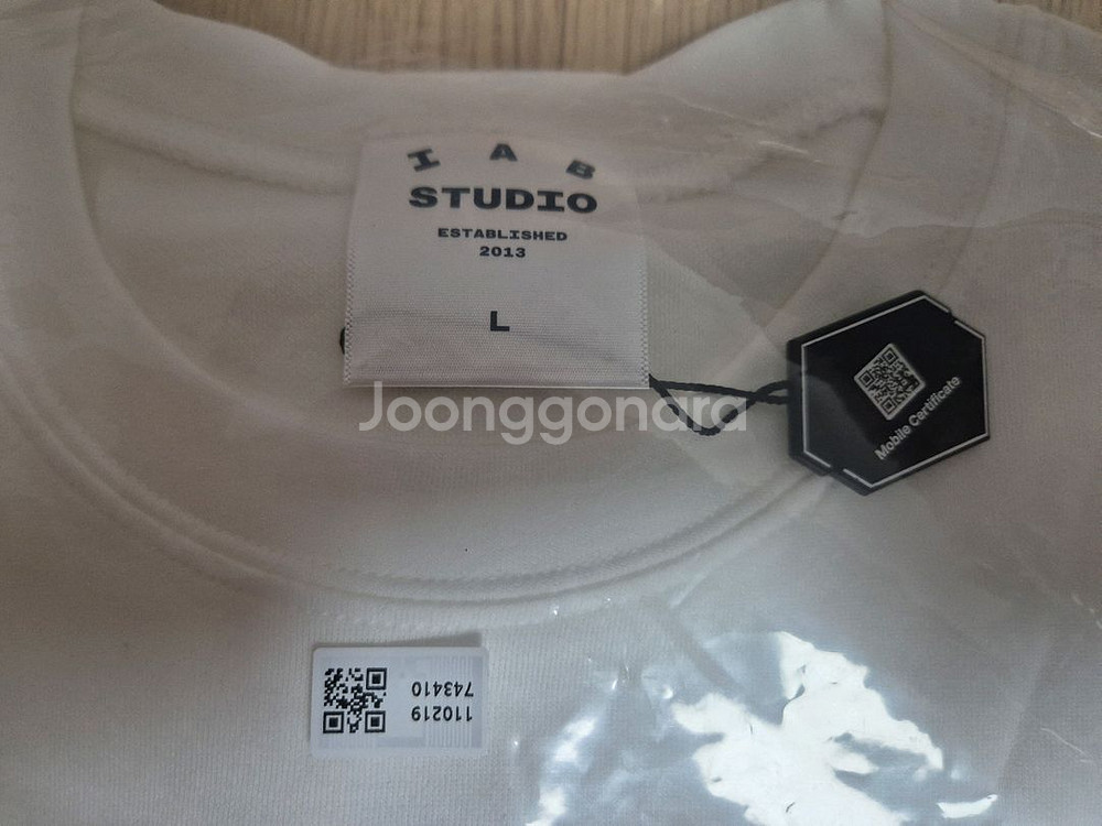 (L/XL) 아이앱 스튜디오 티셔츠 화이트 스카이 블루--3