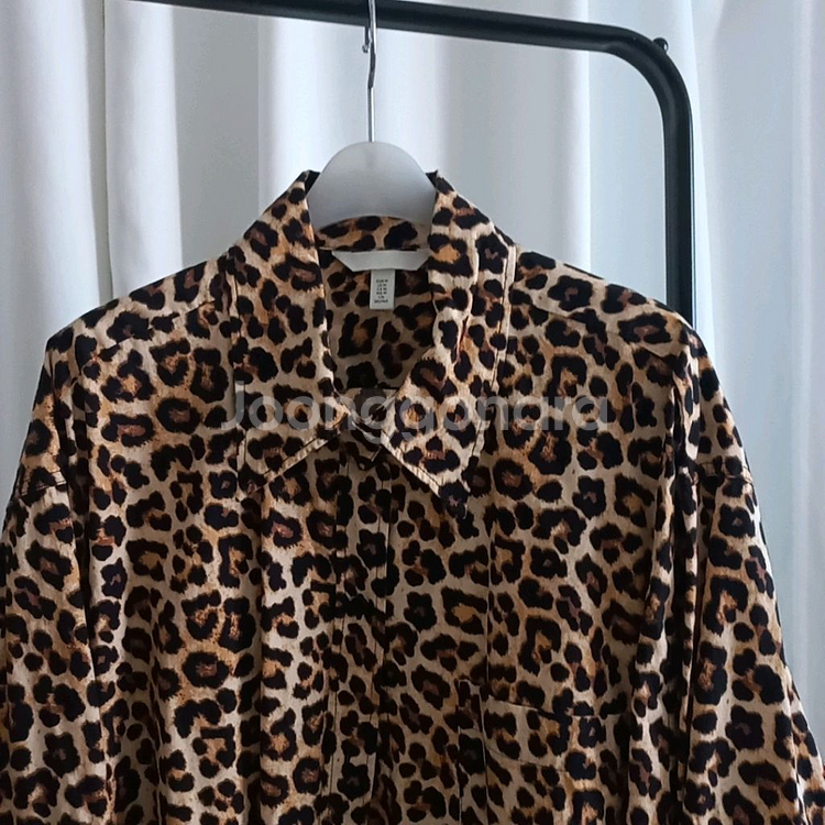 새상품급_우체국무배) h&m 호피 셔츠 블라우스 남방--0