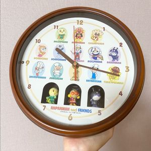 빈티지 1999년도 고전 호빵맨 벽시계-고장