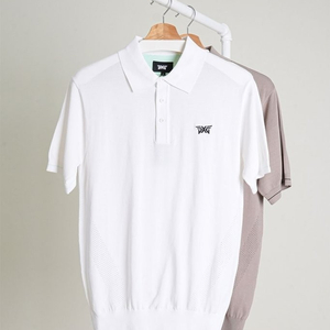 PXG 남성 썸머 카라 숏 슬리브 니트