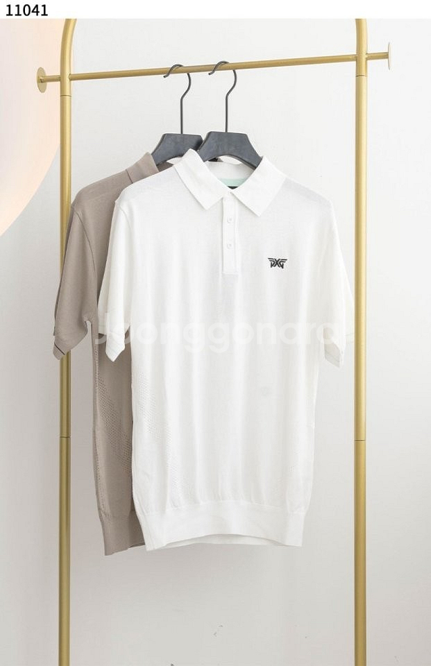 PXG 뉴 쉐입 남성 여름 니트 카라 티셔츠--9