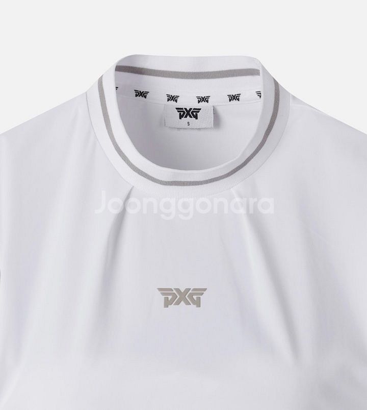 PXG 여성 여름 핀턱 포인트 숏 슬리브 티셔츠--6