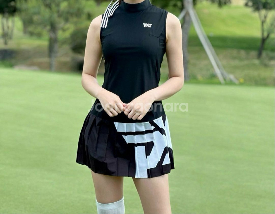 PXG 골프 여성 골프웨어 썸머 빅로고 플랫 원피스--1
