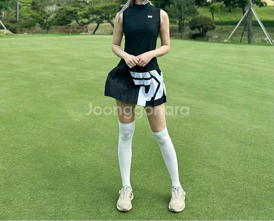 PXG 골프 여성 골프웨어 썸머 빅로고 플랫 원피스--3