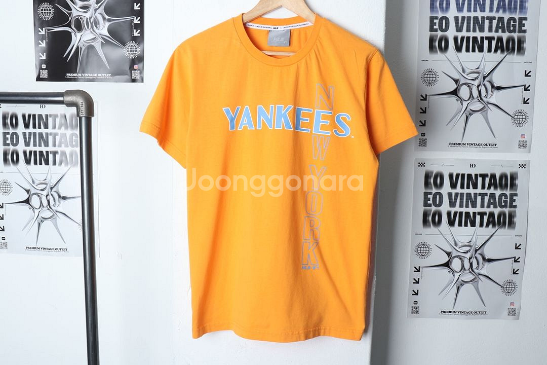 (M) MLB 엠엘비 반팔 티셔츠 양키스 오렌지--1