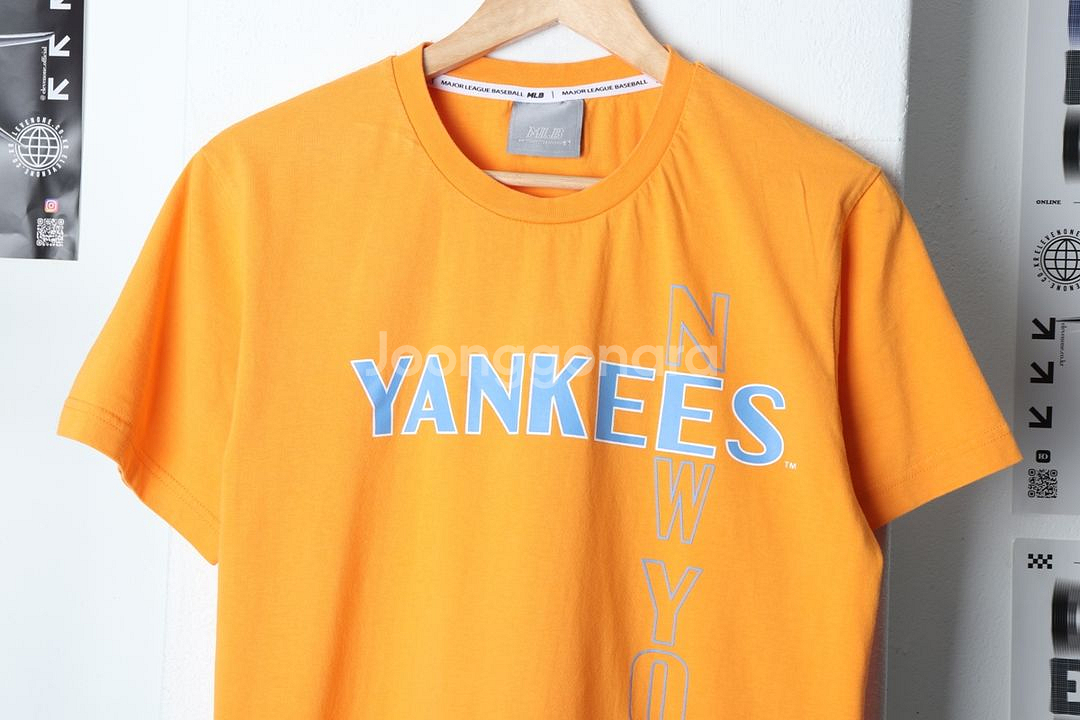(M) MLB 엠엘비 반팔 티셔츠 양키스 오렌지--3