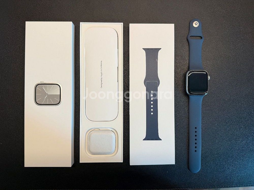 애플워치 9 스테인리스 45 스톰블루m/l--0