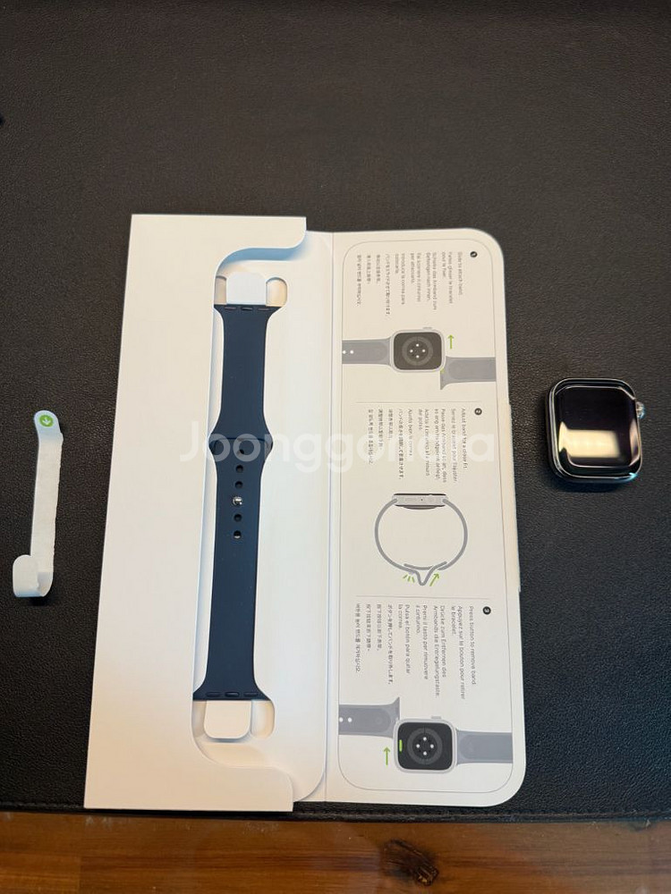 애플워치 9 스테인리스 45 스톰블루m/l--1