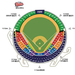 6/5(목) 기아 vs 두산 네이비석 320블럭 통로
