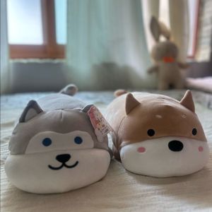 다이소 강아지 쿠션- 회색(+미니소 강아지 쿠션 갈색)